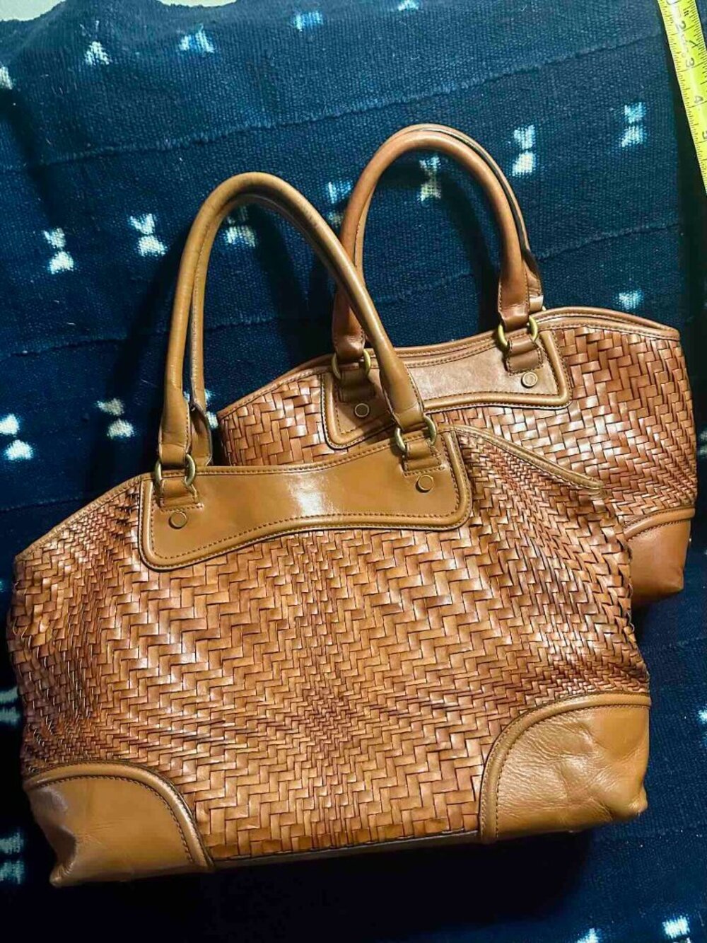 XL Vintage Cole Haan Genevieve Satchel laptop compartment Florentine leather - Picture 3 of 11